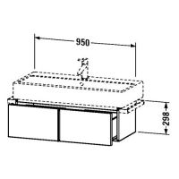 Тумба под раковину Duravit Vero VE6107 95x43,1 схема 1