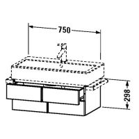 Тумба под раковину Duravit Vero VE6206 75x43,1 схема 1