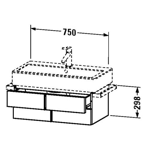 Тумба под раковину Duravit Vero VE6206 75x43,1 схема 1