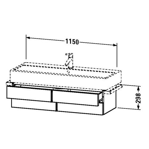 Тумба под раковину Duravit Vero VE6208 115x43,1 схема 1