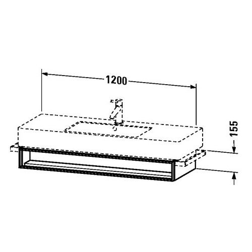 Тумба под раковину Duravit Vero VE6015 120x44,6 схема 1