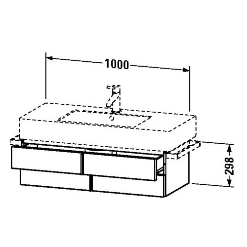 Тумба под раковину Duravit Vero VE6214 100x44,6 схема 1