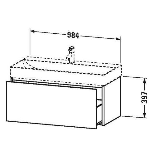 Тумба под раковину Duravit XSquare XS4063 98,4x46 схема 1