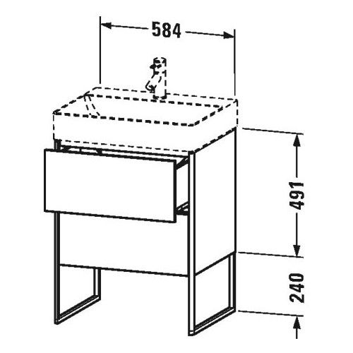 Тумба под раковину Duravit XSquare XS4442 58,4x46 схема 1