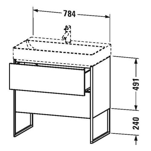 Тумба под раковину Duravit XSquare XS4443 78,4x46 ФОТО