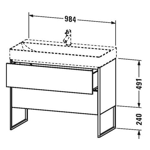 Тумба под раковину Duravit XSquare XS4444 98,4x46 ФОТО