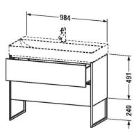 Тумба под раковину Duravit XSquare XS4444 98,4x46 схема 1