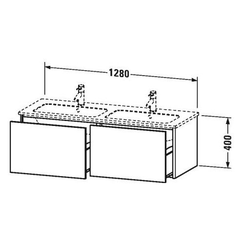 Тумба под раковину Duravit XSquare XS4075 128x47,8 схема 1