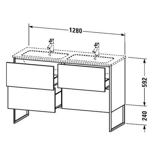 Тумба под раковину Duravit XSquare XS4449 128x47,8 ФОТО