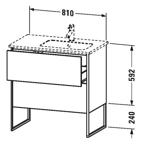 Тумба под раковину Duravit XSquare XS4452 81x47,8 схема 1