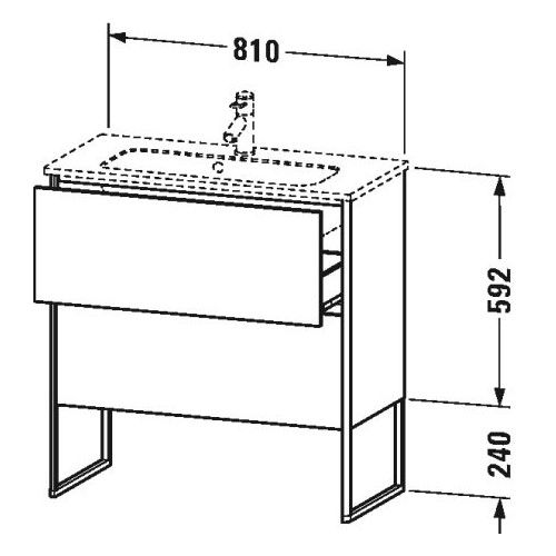 Тумба под раковину Duravit XSquare XS4455 81x38,8 схема 1