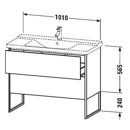 Тумба под раковину Duravit XSquare XS4462 101x47,3 схема 1