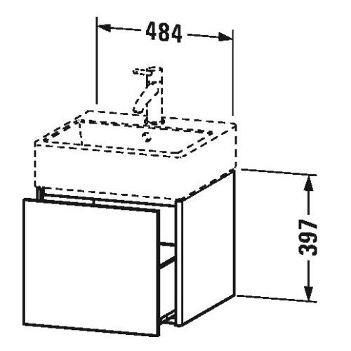 Тумба под раковину Duravit XSquare XS4092 48,4x46 схема 1