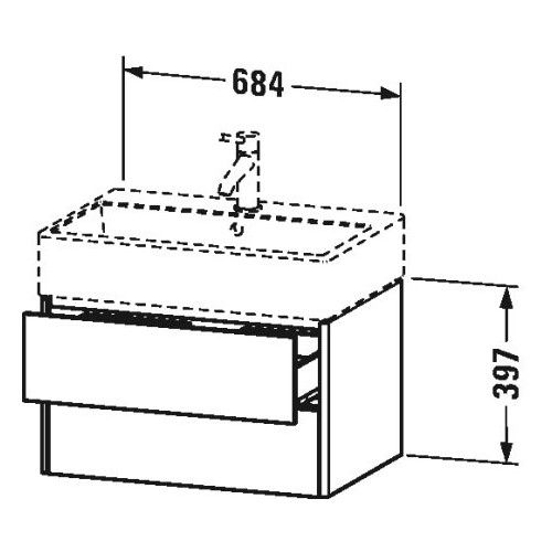 Тумба под раковину Duravit XSquare XS4194 68,4x46 схема 1