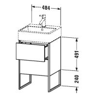 Тумба под раковину Duravit XSquare XS4472 48,4x46 схема 1