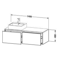 Тумба под раковину Duravit XSquare XS4903L/R 140x54,8 схема 1