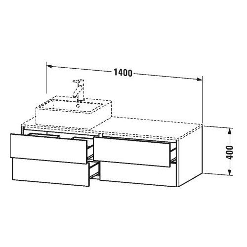 Тумба под раковину Duravit XSquare XS4913L/R 140x54,8 ФОТО