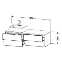 Тумба под раковину Duravit XSquare XS4913L/R 140x54,8 схема 1