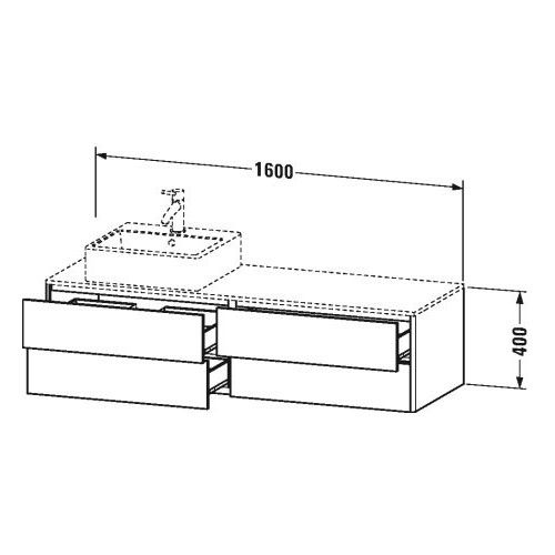 Тумба под раковину Duravit XSquare XS4914L/R 160x54,8 ФОТО