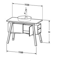 Тумба под раковину Duravit Cape Cod CC 9533 112x57 схема 1