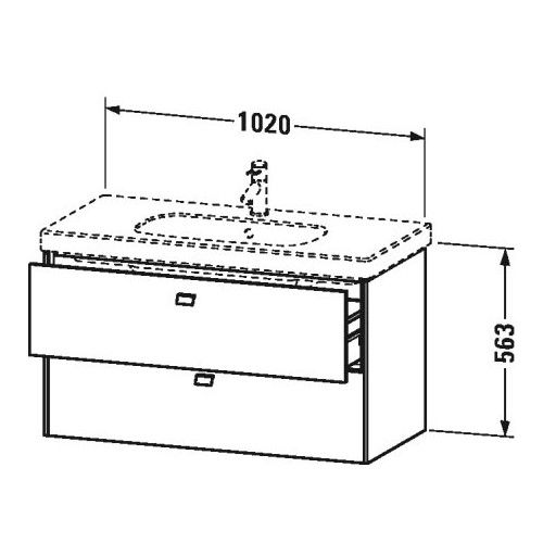 Тумба под раковину Duravit Brioso BR 4147 102x46,9 схема 1