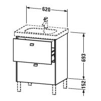 Тумба под раковину Duravit Brioso BR 4425 62x46,9 схема 1