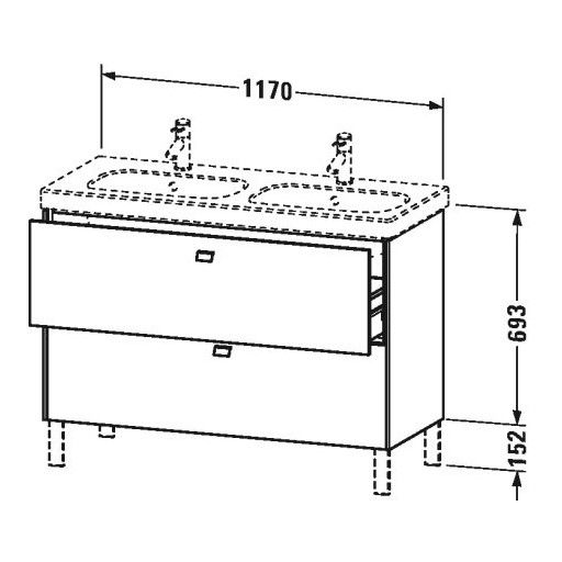 Тумба под раковину Duravit Brioso BR 4428 117x46,9 ФОТО