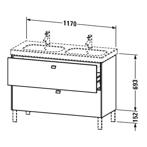 Тумба под раковину Duravit Brioso BR 4428 117x46,9 ФОТО