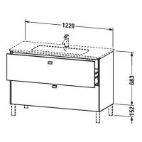 Тумба под раковину Duravit Brioso BR 4404 122x47,9 схема 1