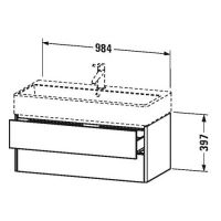 Тумба под раковину Duravit XSquare XS4196 98,4x46 схема 1