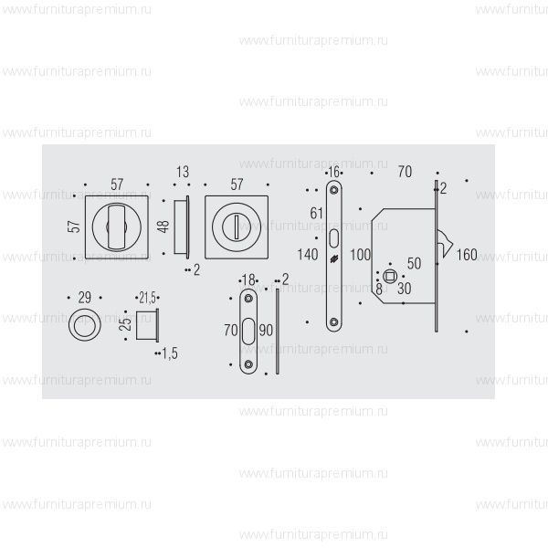 Ручка Colombo OPEN ID311 LK для раздвижных дверей с замком