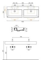 Раковина Catalano Premium 115VP00 150х50 схема 1