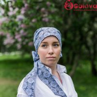Виктория головной убор с платком и лентами