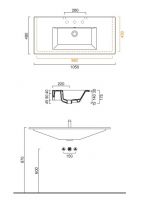 Раковина Catalano Star 1105ST00 105х48 схема 1