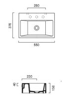 Прямоугольная настольная раковина Catalano Verso 155VNA00 55х37 схема 1