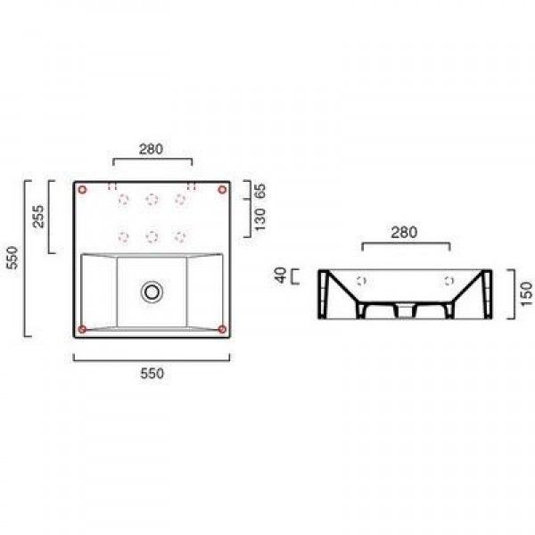 Раковина Catalano Verso 55VE 55х55 схема 1