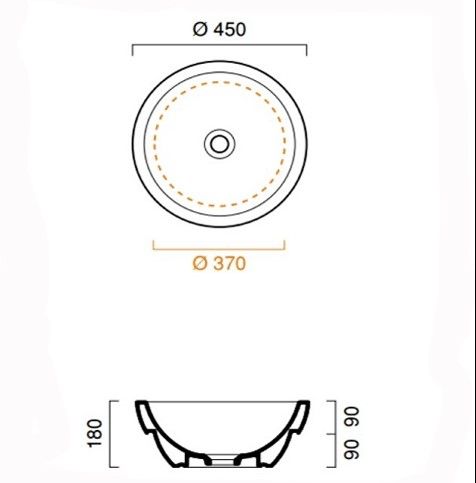 Мебельная полувстраиваемая раковина Catalano Sfera 145AC00 45х45 ФОТО