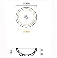 Мебельная полувстраиваемая раковина Catalano Sfera 145AC00 45х45 схема 1