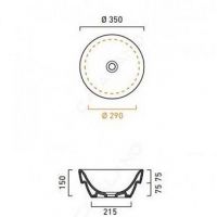 Раковина Catalano Sfera встраиваемая 135ASF00 35х35 схема 1