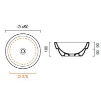 Раковина Catalano Sfera встраиваемая 145ACPS 45х45 схема 1