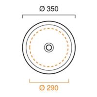 Раковина Catalano Sfera встраиваемая 135ACPS 35х35 схема 1