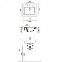 Раковина Catalano New Light 55х48 схема 2