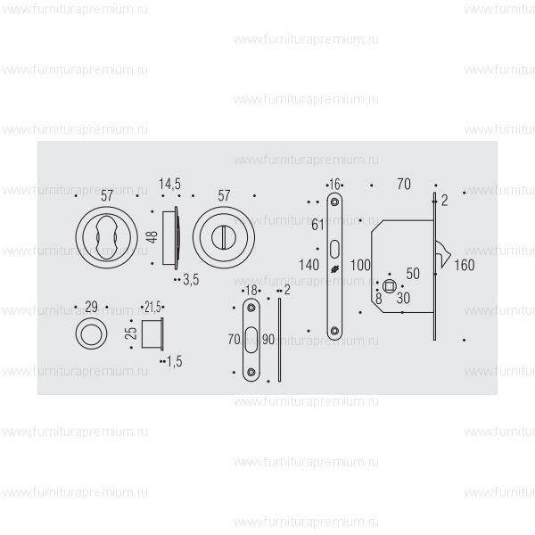Ручка Colombo OPEN ID211 LK для раздвижных дверей с замком