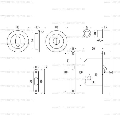 Ручка Colombo ENTER LC211 LK для раздвижных дверей с замком