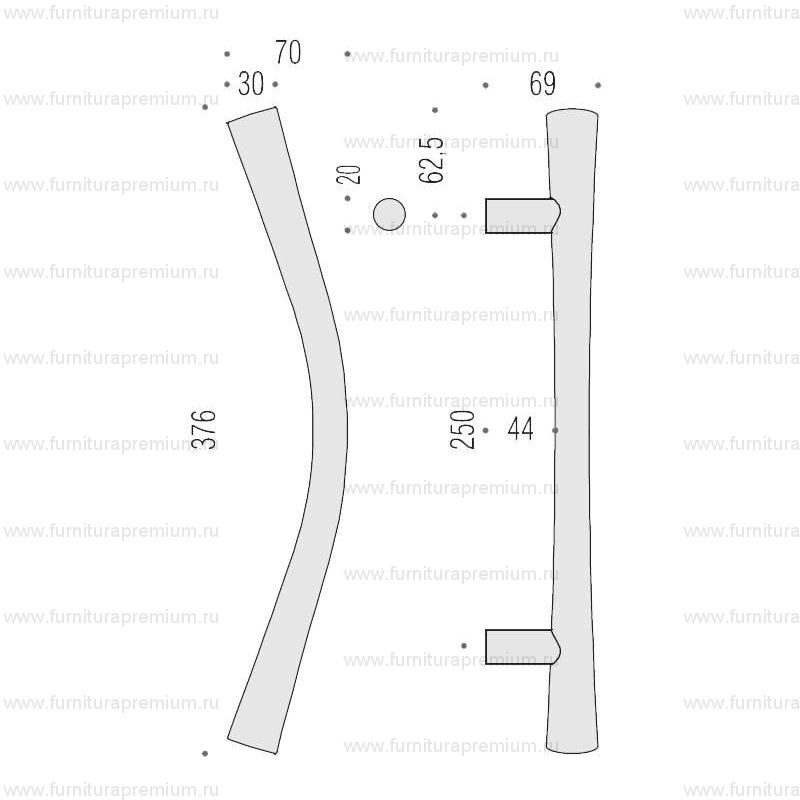 Ручка-скоба Colombo Zen CB46 B. Длина 376 мм.