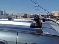 Багажник на рейлинги Nissan Terrano, Евродеталь, крыловидные дуги