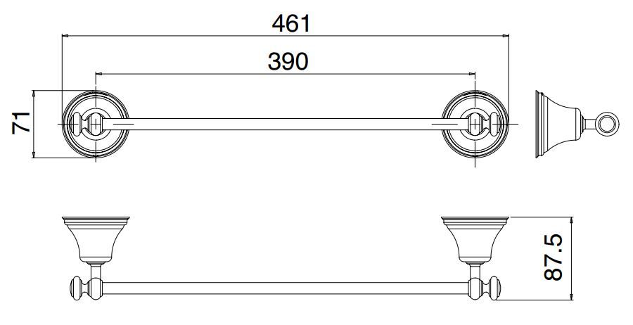 Полотенцедержатель Treemme 8200 арт 8224 схема 1