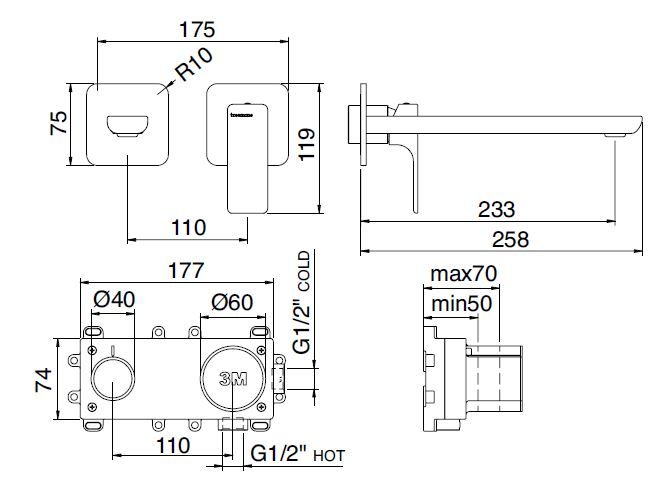 Treemme Hask смеситель для раковины 6AC6 ФОТО