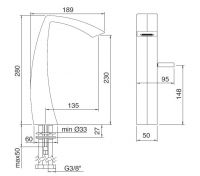 Treemme Arche смеситель для раковины 218 схема 1