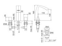 Treemme Arche смеситель для раковины 716 схема 1